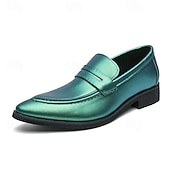 economico Mocassini-mocassini slip-on da uomo in vernice viola dal design elegante: calzature eleganti per feste, matrimoni ed eventi alla moda