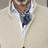 economico Maglioni Cardigan da uomo-Per uomo Felpa Cardigan A Coste Maglia Top Regolari Lavorato a maglia Bottonato Semplice Colletto Mao Vacanza Moda Casuale Abbigliamento quotidiano Abbigliamento Primavera &amp; Autunno Blu Nero S M L