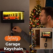 Недорогие Декоративные огни-Брелок для ключей Infinity Garage, настенный держатель для ключей для гаража, брелок с 3D-зеркалом и светодиодной лампой, простая установка для прихожей, офиса, автолюбителя