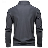 billige Basic gensere-Herre Genser Svart Hvit Militærgrønn Mørkegrå Opprett krage عادي Lomme Sport &amp; Utendørs Daglig Ferie Polyester Gatemote Grunnleggende Fritid Vår Høst Klær Gensere Gensere