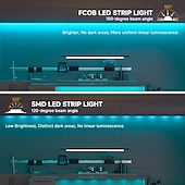 お買い得  ＬＥＤストリップライト-fcob cob ledストリップ 5mm幅 超狭幅 フレキシブル 高密度 均一光 16.4フィート DC24V 複数色あり CRI 90 調光可能 LEDリボン 家庭用室内装飾用 (コントローラーやアダプターは付属しません)