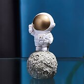 cheap Statues-1PC Cute Astronaut Station Moon-shaped Decorative Small Ornaments Resin Material Hand-painted Astronaut Shaped Handicrafts Astronaut Shaped Office Desk and Desk Decoration Ornaments