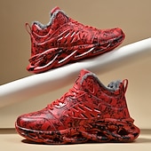 preiswerte Lässige Sneakers-Rote Herren-Sneaker für den Alltag – modisches Design mit auffälligen Prints, ideal als Weihnachtsgeschenk und für festliche Outfits