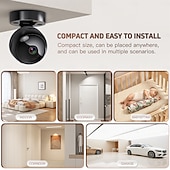 ieftine Camere Rețea IP Interior-Cameră de supraveghere Wi-Fi cu rezoluție HD 1080p, vedere nocturnă în infraroșu, capacități de detectare a mișcării și sunetului și vedere panoramică 360°.