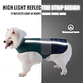 billiga Rockar-Varm hundtäcke vattentät vintertäcke för valpar med spännen, reflekterande justerbar snöjacka för husdjur, fleecetröja för medelstora hundar