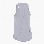 cheap Women's Shirt-Women's Solid Colored Tank Top Workout Tops Loose Fit Elastic Sweat-Wicking Breathable Tennis Pickleball Yoga Crew Neck Top Black White Yellow Tennis Clothing