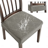 economico Fodera per sedia da pranzo-Coprisedia elasticizzati in jacquard a foglia, morbidi coprisedili elastici per sala da pranzo, cucina, arredamento per la casa, fodera rimovibile antipolvere e antimacchia.