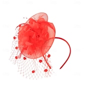 levne fascinátory-Čelenka Tyl Látka 30. léta Svatební Čajový dýchánek Dostih koktejl Elegantní Vinobraní S Peří Přílba Pokrývky Hlavy