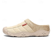 economico Ciabatte e infradito da uomo-scarpe slip-on trapuntate marroni da uomo con fodera in pile: calzature calde e comode per l'inverno e le uscite informali