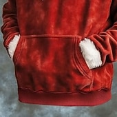 olcso Vicces karácsonyi ruha-férfi karácsonyi kapucnis pulóver hangulatos piros és zöld színű blokkos pulóver klasszikus vintage pulóver ünnepi téli pulóver zsebes karácsonyi ajándékokkal