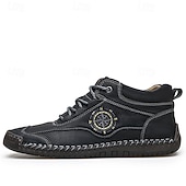 economico Stivaletti alla caviglia-sneakers da uomo in similpelle marrone con lacci: eleganti e versatili, ideali per il lavoro, l'abbigliamento casual e le attività all'aperto