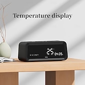 cheap Speakers-K3  Portable Wireless Speaker and Alarm Clock Bass 40-Hour Battery Life Dual-Mode Phone Stand/Bracket TF Card Player -C Dual Speakers Low Power Mode Compatible with Mobile Devices - Black/Whi