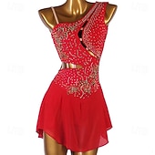 economico Abiti da Pattinaggio Artistico-Vestito da pattinaggio artistico Per donna Da ragazza Pattinaggio sul ghiaccio Vestiti Completi Bianco Blu marino scuro Rosso Floreale Scollatura posteriore Retato Elastene Elevata elasticità