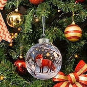 levne Ozdoby-Akrylová ozdoba s motivem divoké zvěře, ručně vyrobená 3D vánoční dekorace se zvířaty, luxusní zimní vánoční dekorace na stromeček. &amp;dárky, třpytivé hvězdné akcenty