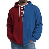 economico felpe con cappuccio da uomo di base-Per uomo Felpa con cappuccio Maglione Blu Verde chiaro Rosa Blu Reale Viola Con Cappuccio Blocco di colori Tasca Sport &amp; Outdoor Casuale Quotidiano Stampa 3D Streetwear Abbigliamento Sportivo Casual