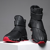 abordables Zapatillas Informales-Zapatillas deportivas rojas para hombre: elegantes y cómodas, con parte superior de malla y cámara de aire, perfectas para un look informal en vacaciones y fiestas navideñas.