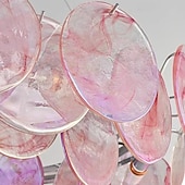 お買い得  クリスタルシャンデリア-ピンクのムラーノガラスの円盤のシャンデリア