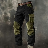 baratos Calças Cargo-Homens Calças Cargo Calças Calças de Veludo Calças de camurça sintética Calça casual Bolsos Cintura elástica Bolso multi Tecido Conforto Macio Comprimento total Ao ar livre Casual Diário Férias Moda