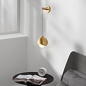 economico Luci da parete-applique da parete in metallo nero e oro, applique da parete minimalista in metallo con lunghezza del cavo regolabile, lampada da parete moderna E27, luci di lettura per bagno, camera da letto,