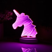 olcso Dekoratív fények-tükör éjszakai fény, alagútfényű tükörfény, végtelen tükör alagútfény, led tükör alagút éjszakai fény hálószobába/buliba/otthoni dekorációhoz