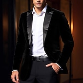 preiswerte Herren Kostüme der 1920er Jahre-Retro Vintage Goldene Zwanziger 1920er Smoking Anzüge &amp; Blazer langarm Der große Gatsby Gentleman Einfarbig Kostüm Herren Karnevalskostüm Karneval Neujahr Cocktailparty Themenparty