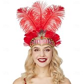 Χαμηλού Κόστους αξεσουάρ-Καραβάλι 2026 Ρίο Καρναβάλι Σαμπού Αξεσουάρ Μωβ Φτερό Χορευτή Κεφαλής για Γυναίκες - Κεφαλοδέτης με Ρινόστον - Κοστούμι Χορευτή Καρναβαλιού Μαρντί Γκρας Κόστος Παρουσίας Φεστιβάλ Βραζιλίας