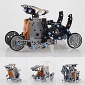 abordables Material de oficina-Experimento científico de ensamblaje solar, rompecabezas de bricolaje, coche de juguete 13 en 1, robot inteligente y divertido, ideal para la educación STEM, juguetes para niños de 6 a 12 años, modelo