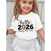 זול הומור שובב תלת-ממדי של נערה-חולצת טריקו לבנות למסיבת ראש השנה 2026 עם גרפיקה תלת מימדית, אותיות, שרוולים קצרים, הדפס תלת מימד, קיץ, אביב, ספורט, אופנתי, אופנת רחוב, ילדים 4-12 שנים, צווארון עגול, חוץ, קז'ואל, יומי, גזרה רגילה
