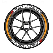 رخيصةأون أدوات حماية وتصميم هيكل السيارات-8 قطع/مجموعة ملصقات ديكور لإطارات السيارات ضبط السيارة ملصقات ثلاثية الأبعاد دائمة من مادة البولي فينيل كلوريد ملصقات حروف تسمية السيارات للأداء