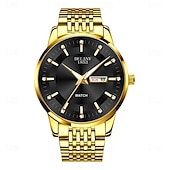 baratos Relógios Quartz-Relógio de Pulso Masculino Avançado Relógio de Quartzo Fashion Masculino Case de Aço Inoxidável Strap Data do Calendário Dial Luminosa A Melhor Opção de Presente para Homens