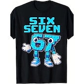 billige Guttens 3D Morsomme Humor-Bomull Barn Gutt Svart Grafisk Morsom slang 67 T skjorte Bluse Crew-hals Kortermet utendørs Hverdag Mote Gatemote Designer Printer Sommer