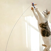 cheap Cat Toys-Handfree Bird/Feather Cat Wand with Bell Powerful Suction Cup Interactive Toys for Cats Kitten Hunting Exercise Pet Products