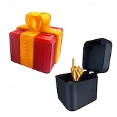 Χαμηλού Κόστους Δώρα-Το κουτί της φάρσας, ξεκαρδιστική πρόκληση με βίδα με έκπληξη με μεσαίο δάχτυλο, αστείο κουτί δώρου για πάρτι γενεθλίων φίλων, Πρωταπριλιά, δημιουργικό παιχνίδι αστείου