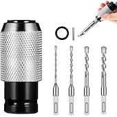 economico set di punte da trapano-set di utensili adattatori per martello perforatore portatile con 2/3/4 punte per trapano a percussione - testa di conversione per chiave elettrica, anticorrosione &amp;antiruggine, ideale per progetti di