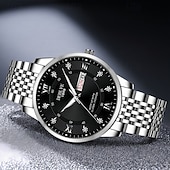 cheap Quartz Watches-Fashionable Men's Wristwatch High-end Men's Quartz Watch Date Calendar Luminous Dial Rhinestone Decoration The Best Gift Choice for Men