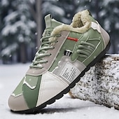 billiga Vardagssneakers-Herr Sneakers Fleecefoder Löpning Promenad Ledigt PU Läder Bekväm Halksäker Andningsfunktion Korta stövlar / ankelstövlar Snörning Mörkröd Orange Grön Sommar Vår Höst