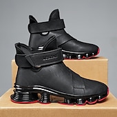 abordables Zapatillas Informales-Zapatillas deportivas rojas para hombre: elegantes y cómodas, con parte superior de malla y cámara de aire, perfectas para un look informal en vacaciones y fiestas navideñas.