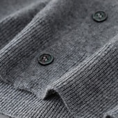 お買い得  メンズウールセーター-メンズ プレミアム ピュアウール カシミア カーディガン セーター Vネック クラシックニット ボタン 無地 ソフト 暖かい 通気性