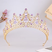 billige Tiarer og kroner-Crown Tiaras Hodepryd Legering Bryllup Bursdag Elegant søt stil Med Rhinsten Hodeplagg Hodeplagg