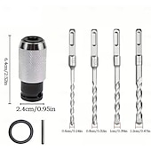 economico set di punte da trapano-set di utensili adattatori per martello perforatore portatile con 2/3/4 punte per trapano a percussione - testa di conversione per chiave elettrica, anticorrosione &amp;antiruggine, ideale per progetti di