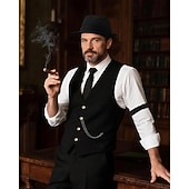 halpa Lisävarusteet ja enemmän-Setti Möly 20s 1920-luku Retro / vintage Asut Liivi Liivit lisävarusteiden kanssa Suuri Gatsby Herrasmies Muoti Naamiaispuku Miesten Halloween Karnevaali Naamiaiset Tanssiaiset Tyttöjen polttarit