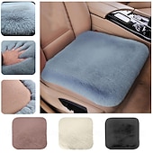 Недорогие Чехлы на автокресла-Подушка на сиденье автомобиля из разноцветного плюша с мехом кролика, теплая, зимняя, квадратная, из толстой шерсти, для водителя или второго пилота, универсальный чехол