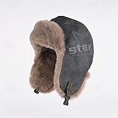 cheap Men's Hats-Men's Trapper Hat Winter Hats Brown khaki Polyester Fleece Fashion Modern Contemporary Daily Wear Date Star Thermal Warm Windproof