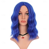 cheap Carnival Wigs-Carnival Wig 2026 Pink Black Blue Curly Bob Short Synthetic Festival Wig Mardi Gras Parade Cosplay Costume Hair for Women