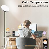 Недорогие светодиодный торшер-Умный светодиодный напольный светильник RGBW, работает с пультом дистанционного управления Alexa и Google Home по Wi-Fi, современный, высокий, сверхяркий, 2000 лм, смена цветов &amp;торшер Sky с