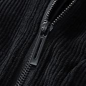 economico Giubbotti Casual-Per uomo Giacca Leggera Giacca in Velluto a Coste Giacca Casual Giacca da Lavoro Vacanza Casuale Traspirante Tasca Primavera Autunno Inverno Semplice Moda Classico Bavero Regolare Nero Cachi Verde