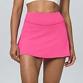 abordables Faldas y Skorts para Mujeres-Mujer Color sólido Falda casual Falda de tenis Pantalones cortos de tenis Falda con shorts 2 en 1 Secado rápido Elástico Transpirable Tenis De Deporte Corriendo Prendas de abajo Negro Blanco Rosa