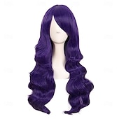 baratos Perucas de Carnaval-Peruca de Carnaval 2026 Vermelho Preta Azul Encaracolado Longo Peruca sintética para festivais Mardi Gras Parada Cabelo para fantasia de cosplay para Feminino