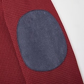 tanie Koszulka z dzianiny waflowej-Męskie Koszulka waflowa Koszula Henley z waflami Koszule męskie z łatkami na łokciach Długi rękaw Klapa Quarter Zip Jesień Zima Jednokolorowe Moda Podstawowy Codzienny Kieszenie Niejednolita całość