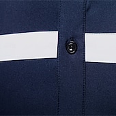 preiswerte Freizeithemden für Herren-Herren Hemd Sommerhemd Freizeithemd Strandhemd Knopfhemd Schwarz Marineblau Himmelblau Langarm Farbblock Stehkragen Urlaub Hawaiianisch Patchwork Bekleidung Polyester Mode Lässig Bequem